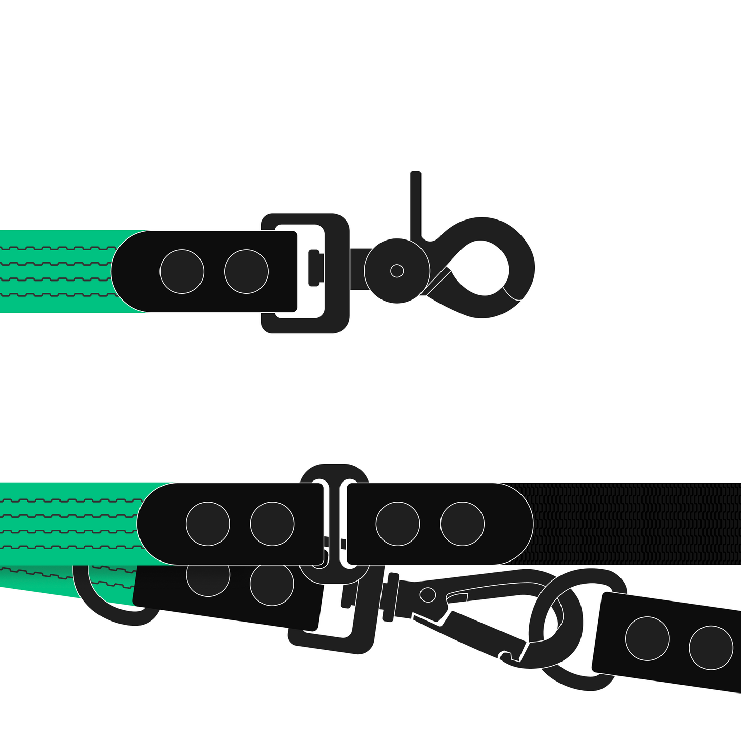 Leash FLEX | Matte Black • Green