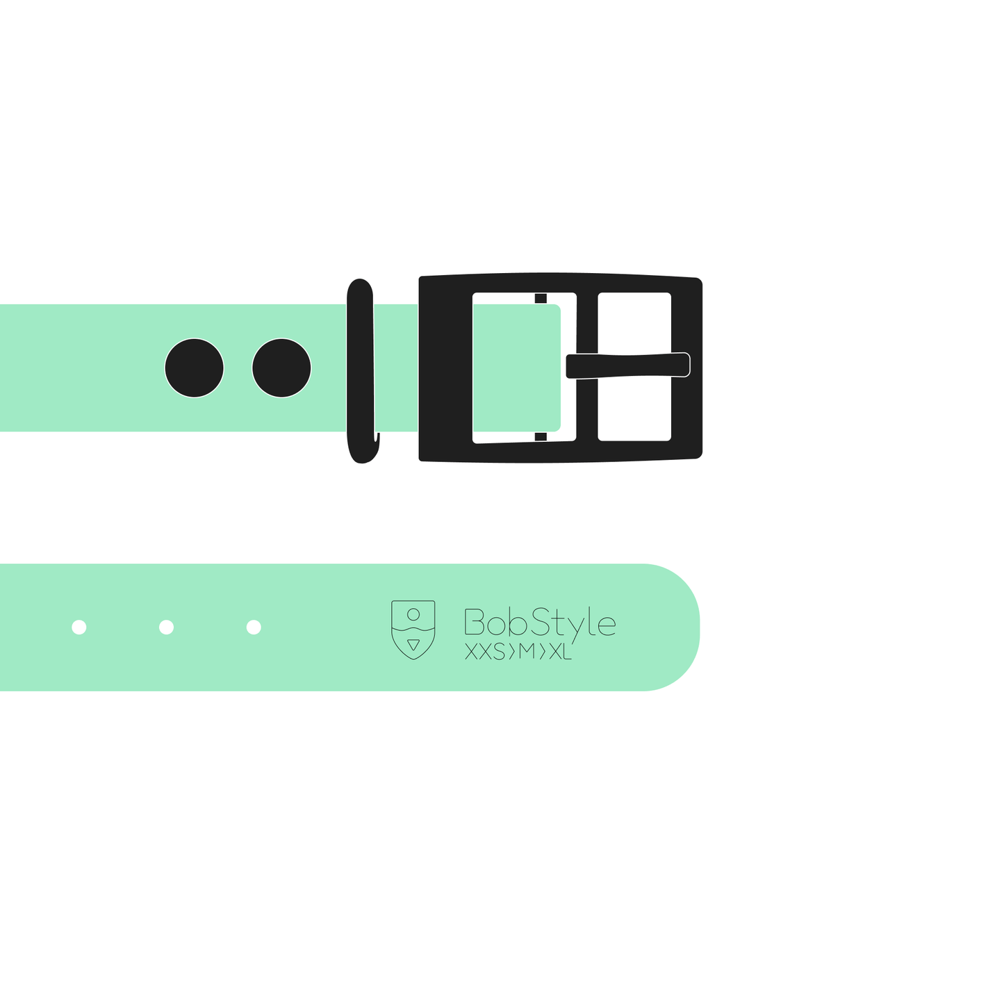 Collar MONO | Matte Black • Caribbean Green