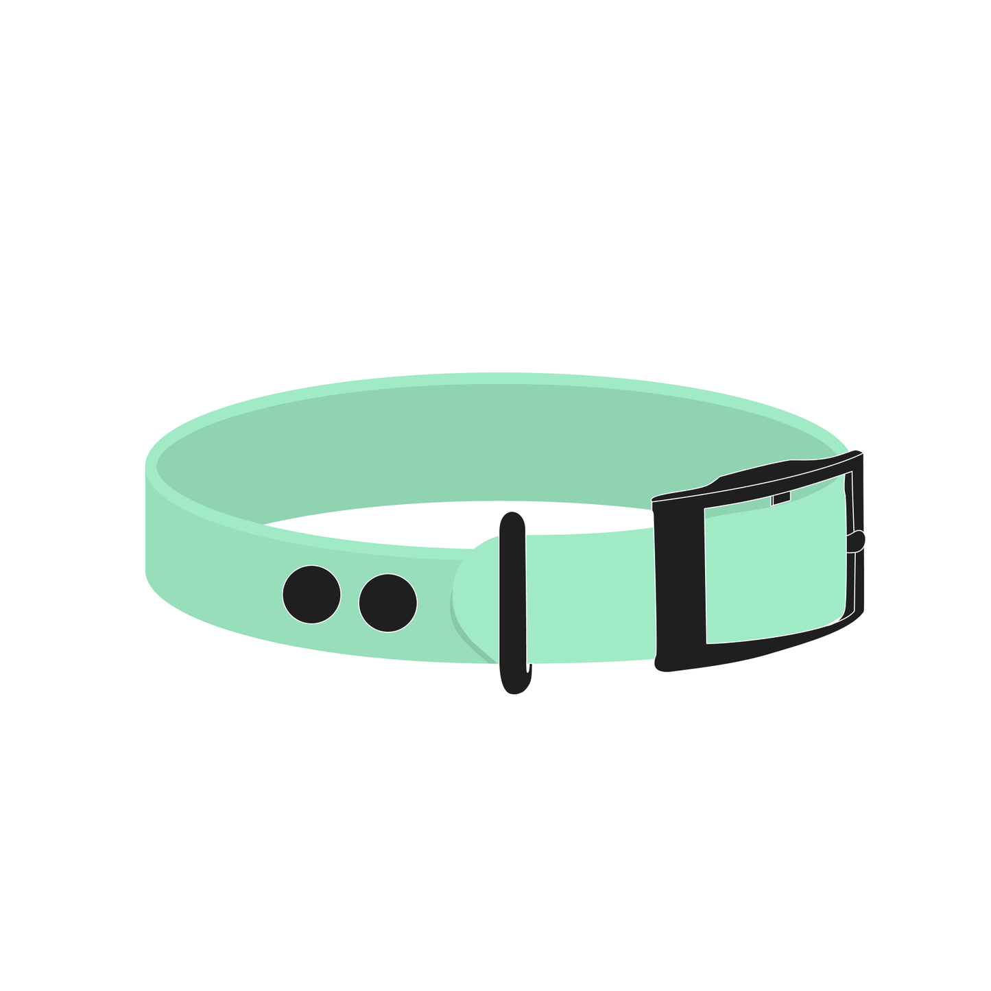 Collar MONO | Matte Black • Caribbean Green