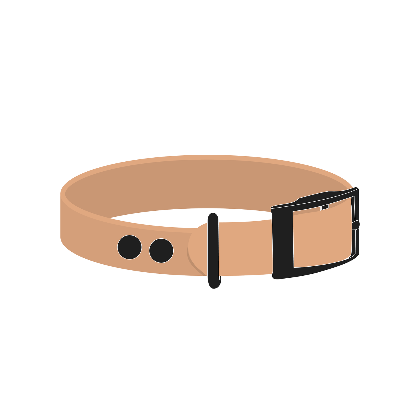 Collar MONO | Matte Black • Saddle Tan