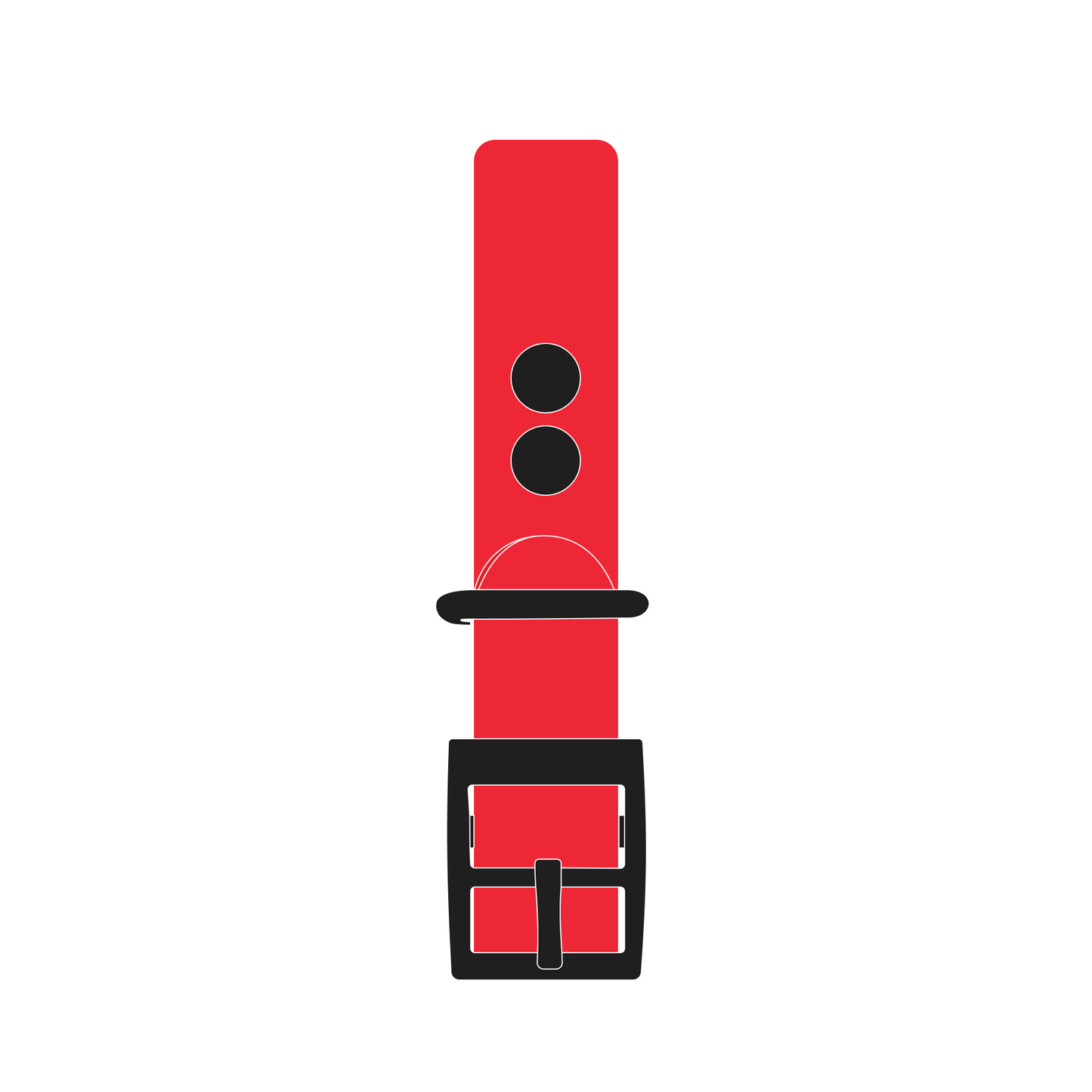 Collar MONO | Matte Black • Candy Red