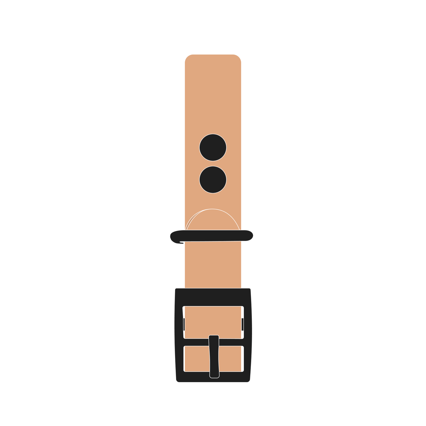 Collar MONO | Matte Black • Saddle Tan
