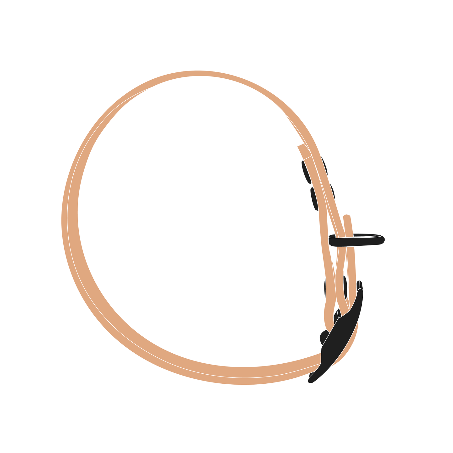 Collar MONO | Matte Black • Saddle Tan