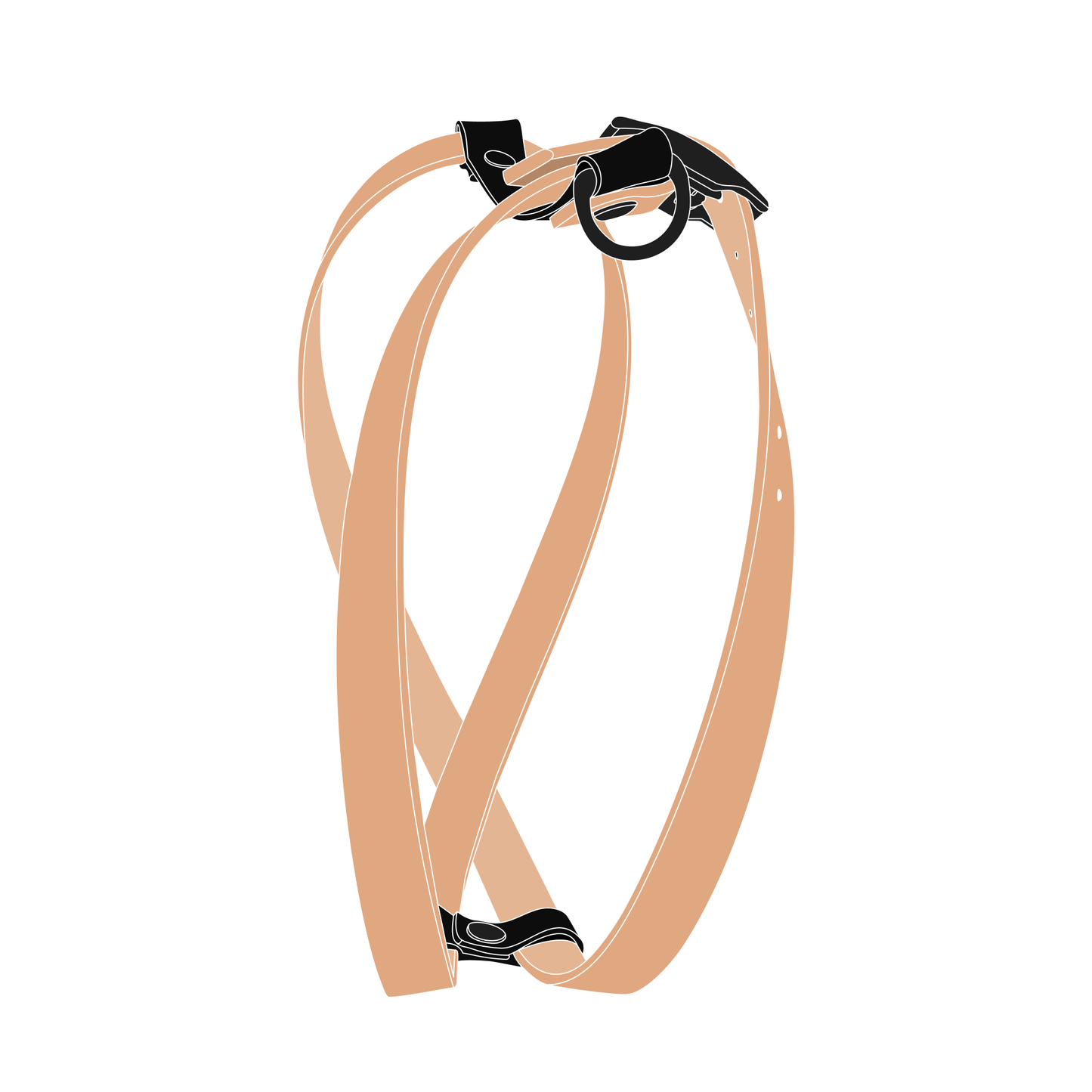 Harness MONO | Matte Black • Saddle Tan
