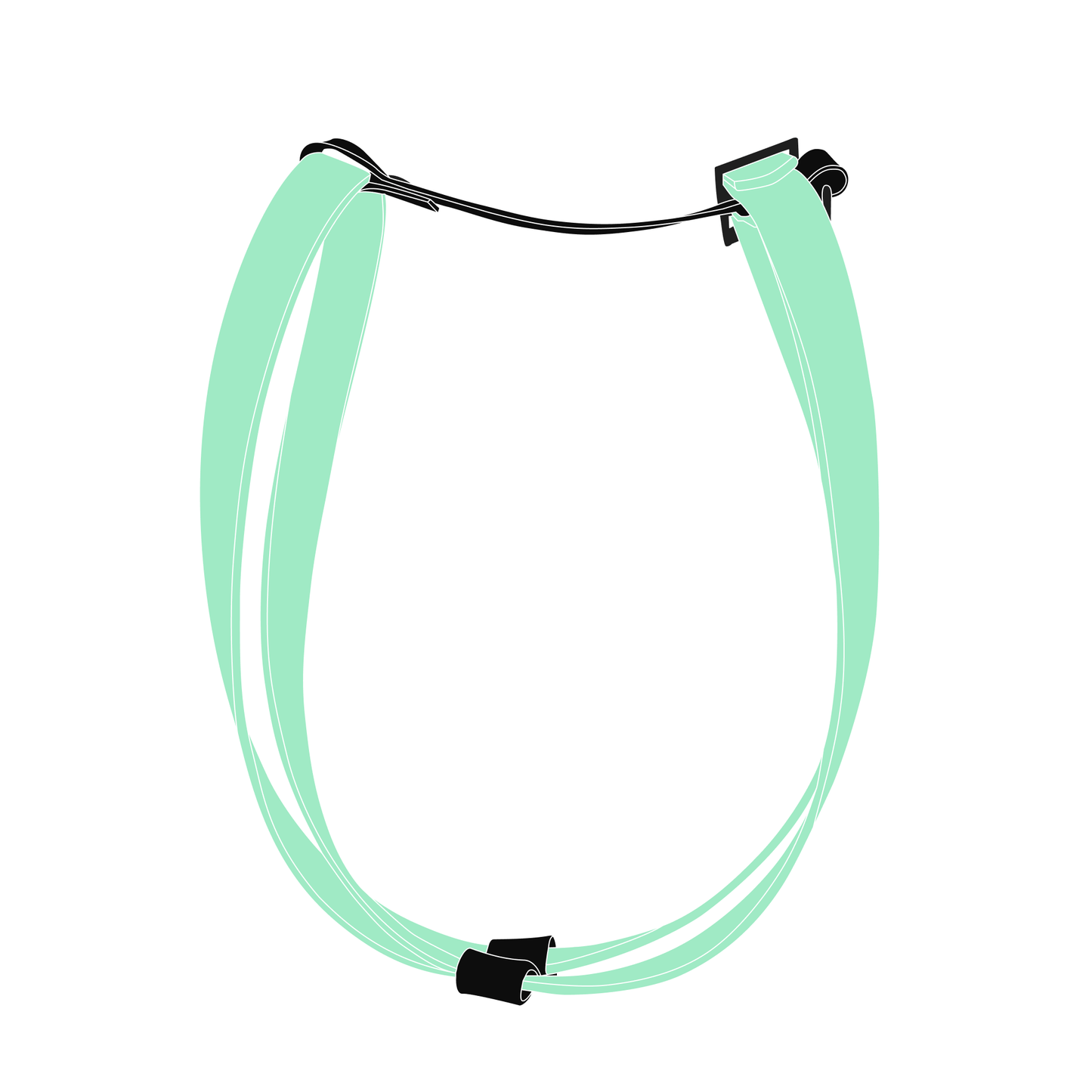 Harness MONO | Matte Black • Caribbean Green
