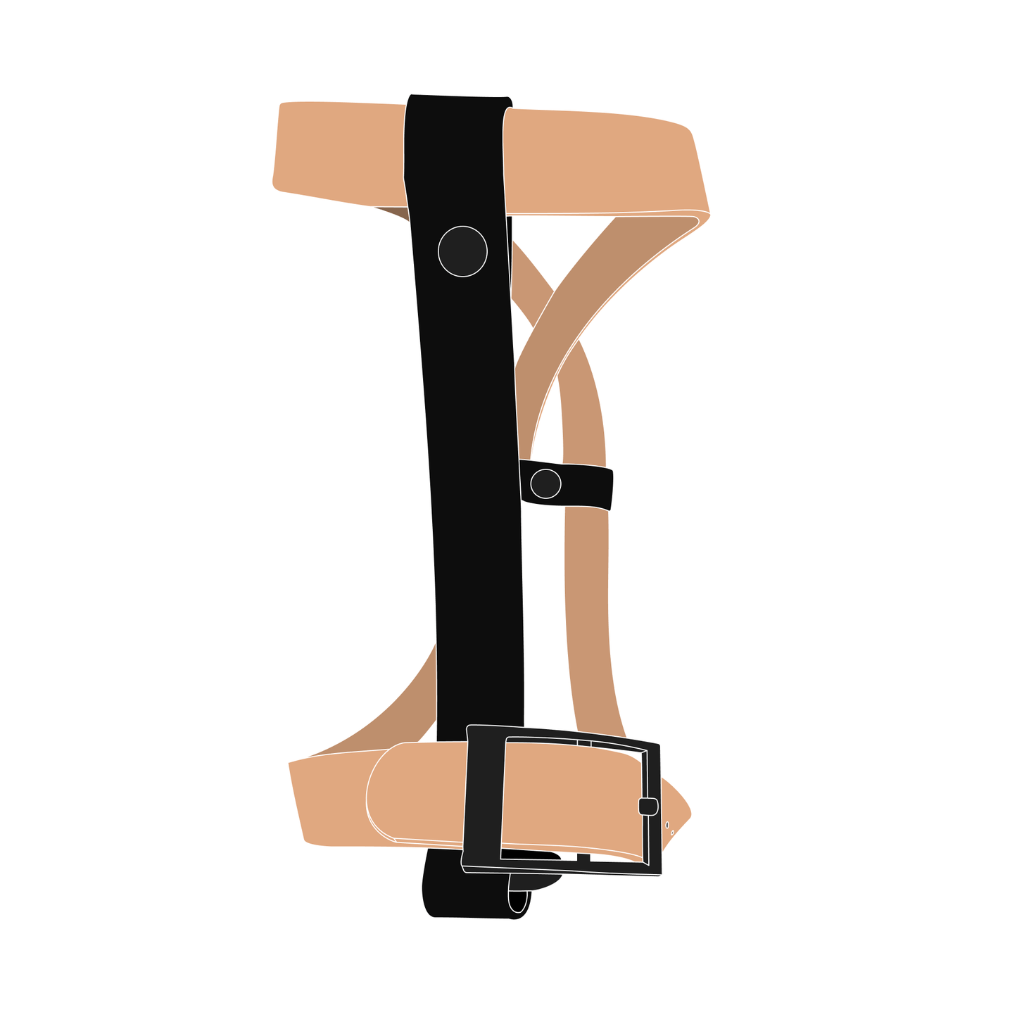 Harness MONO | Matte Black • Saddle Tan