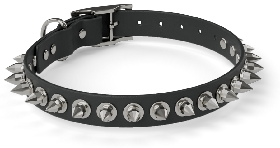 Collar MONO RAVE, schwarz mit silbernen Spikes