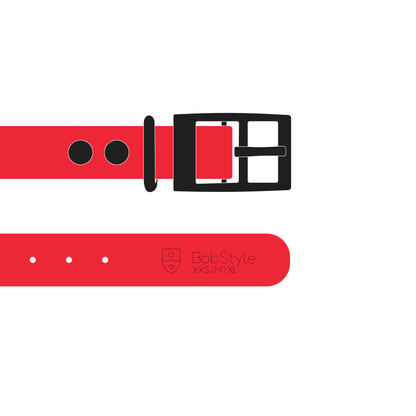 Collar MONO | Matte Black • Candy Red