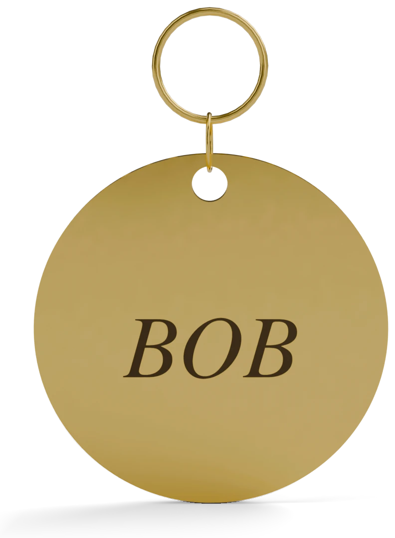 ID-Tag, brass, engraved BOB